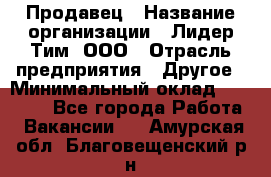 Продавец › Название организации ­ Лидер Тим, ООО › Отрасль предприятия ­ Другое › Минимальный оклад ­ 13 500 - Все города Работа » Вакансии   . Амурская обл.,Благовещенский р-н